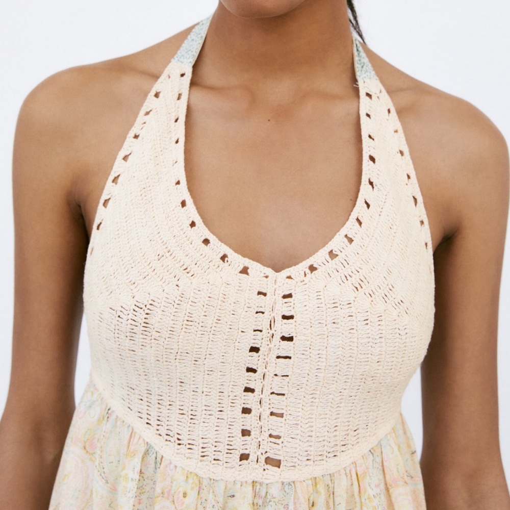 NWT ZARA COMBINATION CROCHET DRESS - Picture 4 of 10